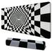 Ullo0ord Mouse Pad Black White Checkered Visual Large Mouse Pad 3D Optical Desk Mats on Top of Desks Mousepads Stitched Edge Rubber Base Desk Mat for Office Laptop Computer