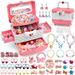 Flybay Kids Jewelry Toys for Girls Ages 3 4 5 6 7 8 9+ Toddler Dress Up Play Jewelry Set Princess Jewelry with Hair Clips & Hair Ties Toddler Girl Toys Christmas Birthday Gifts for Girls 3-12