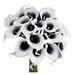 20Pc Set Of Keepsake Artificial Real Touch Calla Lily With Small Perfect For Making Bouquet BoutonniereCorsage (Picasso Navy)