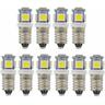 Ampoules LED E10 9 V blanc froid 5SMD 0,5 W (blanc froid, 9 V) Lot de 10