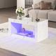 Modernluxe - Table basse - avec led contrôlables via application mobile - Blanc