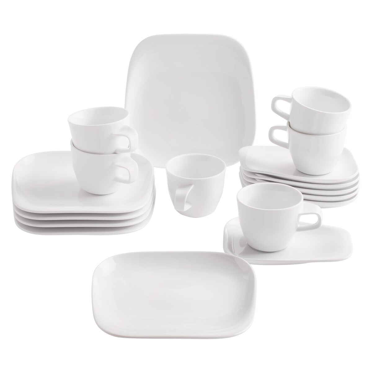 KAHLA 150407A90015C Elixyr Kaffeeservice 18tlg. | eckiges Geschirrset für 6 Personen aus Porzellan Image