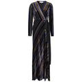 Diane Von Furstenberg Jareth Striped Velvet Wrap Dress - Black - 6