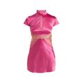 De La Vali Mira Cut-out Stretch-silk Mini Dress - Pink - 12