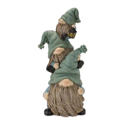 Stone Garden Gnome Stacking Figurine (Set Of 4) by Melrose in Blue