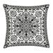 Ambesonne India Lace Paisley Black Mehndi Square Pillow Cover Polyester | 16 H x 16 W x 2 D in | Wayfair min_33880_16X16