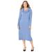 Plus Size Women's Cashmiracle™ Cowl Neck Pullover Sweater Dress by Catherines in French Blue (Size 4X)