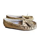 Coach Shoes | Coach Anita Gold Moccasin Slipper Shearling Lined | Color: Gold | Size: 7