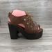 Free People Shoes | Free People Sandals Women's Eu 39 Farrah Platform Clog Heel Lace Up | Color: Brown | Size: 39eu