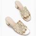 Kate Spade Shoes | Kate Spade Daisy Heeled Metallic Leather Mule Sandals, Pale Gold | Color: Gold | Size: 6