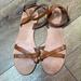 Madewell Shoes | Madewell Brown Leather Boardwalk Ankle Wrap Sandals Size 10 | Color: Brown | Size: 10