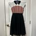 Kate Spade Dresses | Kate Spade New York Color Block Pleated Dress. Size: 0 | Color: Black/Pink | Size: 0