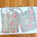 Free People Bags | 2 Free People Boho Pink Sheer Gauze Printed Hobo Reusable Tote Bags | Color: Pink/White | Size: Os