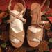 Kate Spade Shoes | Kate Spade Nib Authentic Soft Taupe Leather Espadrilles Rainbow Wedge Sandals | Color: Cream | Size: 9