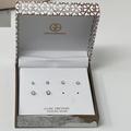 Giani Bernini Jewelry | Giani Bernini Three Piece Set Cubic Zirconia Stud Earrings In Sterling Silver | Color: Silver | Size: Os