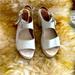 Free People Shoes | Free People Belem's Platform Wooden White Platform Sandals 40 | Color: Cream/White | Size: 10