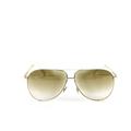 Gucci Accessories | Gucci Womens Round Aviator Sunglasses White Gold Tone | Color: Gold/White | Size: Os