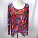 Anthropologie Tops | Anthropologie Weston Wear Floral + Stripes Layered Knit Top Size M Mesh | Color: Blue/Red | Size: M