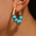 Free People Jewelry | Kai Turquoise Gold Earrings | Color: Blue/Gold | Size: Os