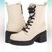 Nine West Shoes | - Women’s Nine West Juna3 Combat Boots Color:Cream | Color: Cream | Size: 8