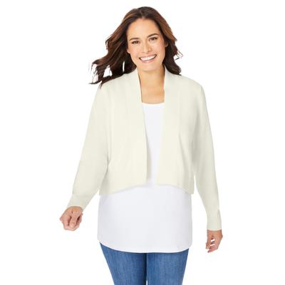 Plus Size Women's Long-Sleeve Cardigan by Woman Within in Ivory (Size 5X)
