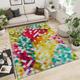 Colorful Mosaic Area Rug, Abstract Multicolor Geometric Color Blocks Print Floor Carpet, Non-Slip Machine Washable Large Soft Indoor Rugs for Living Room Bedroom Dining Room Home Kitchen 90x120cm