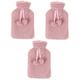 minkissy 3 Pcs Warm Water Bag Hot Water Bag with Cover Hot Water Bottle Rubber Water Injection Bag Cozy Water Bag Plush Water Bag Water Bottles Plush Water Bottle Pink Body PVC Hand Warmer