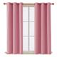 APEX FURNISHINGS Dim Out Eyelet Curtain 2 panel 90x90 Inches Pink – Soft Thermal Blackout Curtains for Bedroom Living Room with Tie Backs