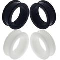 (Made From Silicone) Flexible Silicone Flesh tunnel Gauge Stretcher Expander Ear Piercing available size 2g (6mm) to 1 3/16" (30mm), 1 1/8" (28mm), Silicone, no gemstone