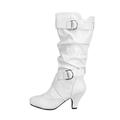 HTGEWGIR Women's Ankle Boots Vintage Artificial Chunky High Heels Embroidered Short Booties Winter Wide Calf Chelsea Shoes Floral Retro Zipper Short Boots (Boots-A3White,7)
