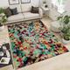 Modern Multicolor Geometric Area Rugs, Abstract Mosaic Stripe Print Carpet, Indoor Non-Slip Kids Rug, Washable Breathable Durable Carpet for Living Room Bedroom Front Entrance Floor Decor 90x120cm