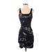 Express Casual Dress - Mini: Black Paint Splatter Print Dresses - New - Women's Size X-Small