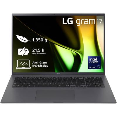 LG Notebook "Gram 17" Ultralight Laptop, IPS-Display, 32 GB RAM, Windows 11 Home", grau, 32 GB RAM 2000 GB SSD, Core Ultra 7, Windows 11 Home, Notebooks, 17Z90S-G.AD7CG