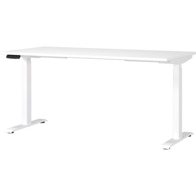 Büromöbel-Set GERMANIA "Mailand, inkl. Schreibtisch (elektr. höhenverstellbar) & Rollcontainer", weiß, B:160cm H:75,05cm T:80cm, Spanplatte, Metall, Arbeitsmöbel-Sets, Breitenvariante wählbar (140-180 cm), Made in Germany Image