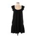 Gap Casual Dress - A-Line Scoop Neck Short sleeves: Black Solid Dresses - Women's Size Large