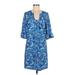 Top It Off Casual Dress: Blue Batik Dresses - Women's Size Medium