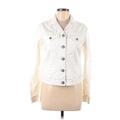 Silver Jeans Co. Denim Jacket: Short White Print Jackets & Outerwear - Women's Size Medium