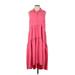 Tommy Hilfiger Casual Dress - Shirtdress: Pink Solid Dresses - New - Women's Size 10