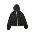 Justice Windbreaker Jackets: Black Solid Jackets & Outerwear - Kids Girl's Size 8