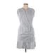 Bar III Casual Dress - Shirtdress Collared Sleeveless: Gray Dresses - Women's Size X-Large