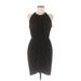 Zara Basic Casual Dress - Sheath Halter Sleeveless: Black Solid Dresses - Women's Size Medium