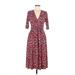 Vince Camuto Casual Dress: Red Print Dresses - Women's Size 6
