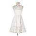 Lilly Pulitzer Cocktail Dress - A-Line: White Brocade Dresses - Women's Size 2