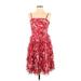 White House Black Market Cocktail Dress: Red Floral Dresses - Women's Size 2