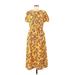 London Times Casual Dress: Yellow Floral Dresses - Women's Size 6