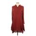 Maeve Casual Dress - Mini High Neck Long sleeves: Burgundy Dresses - Women's Size 2