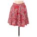 Nicole Miller New York Casual Skirt: Red Paisley Bottoms - Women's Size Medium