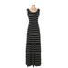 Merona Casual Dress - Maxi: Black Stripes Dresses - Women's Size X-Small