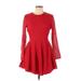 H&M Casual Dress - Fit & Flare: Red Dresses - Women's Size 10