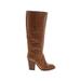 Tahari Boots: Brown Solid Shoes - Women's Size 7 - Round Toe